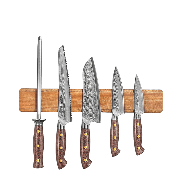 HEZHEN 40cm Acacia Magnetic Knife Holder / Strip