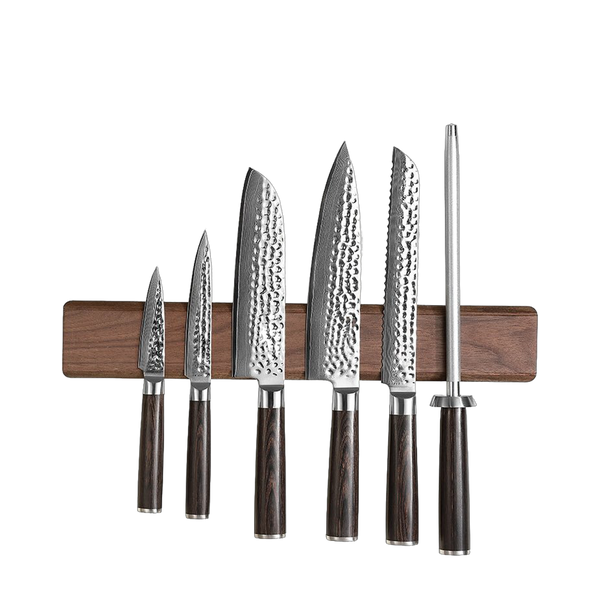 HEZHEN 40cm Walnut Magnetic Knife Holder / Strip