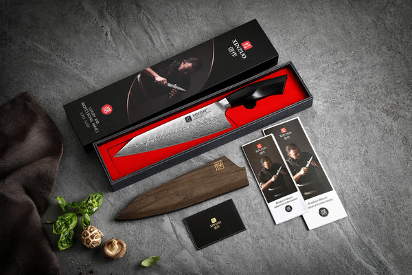 8.5" Bunka Knife with Wooden Sheath - Feng Series (B32)