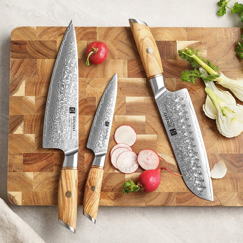 3 - Piece Knife Set (8" Chef + 7" Santoku + 5" Utility) B37 - Xinzuo Australia