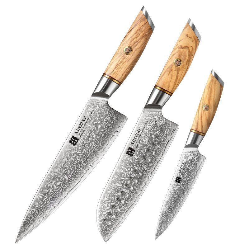 3 - Piece Knife Set (8" Chef + 7" Santoku + 5" Utility) B37 - Xinzuo Australia