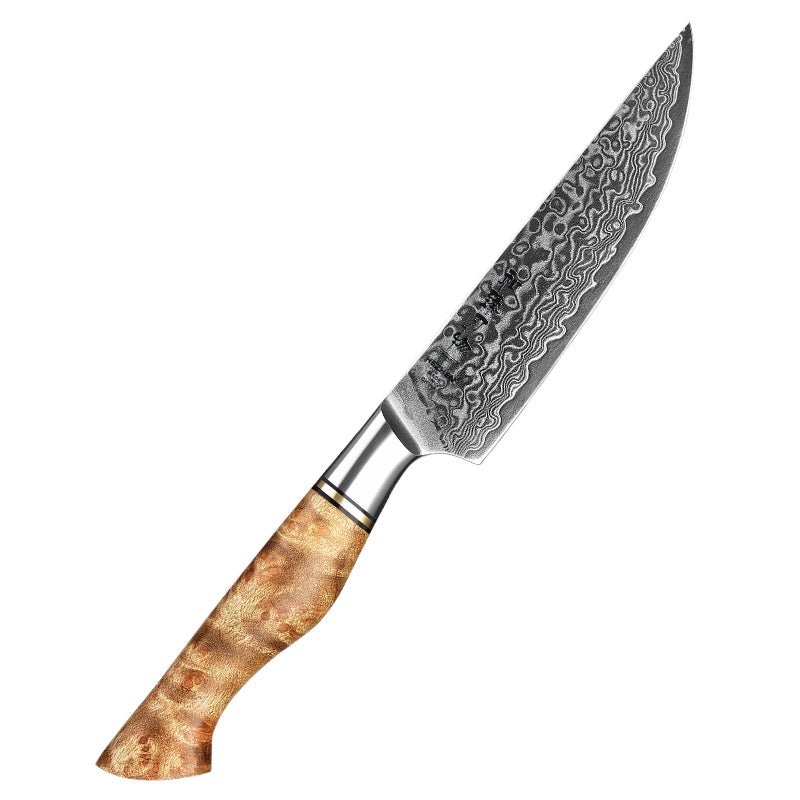 Figured Sycamore, full tang, one mosaic rivet