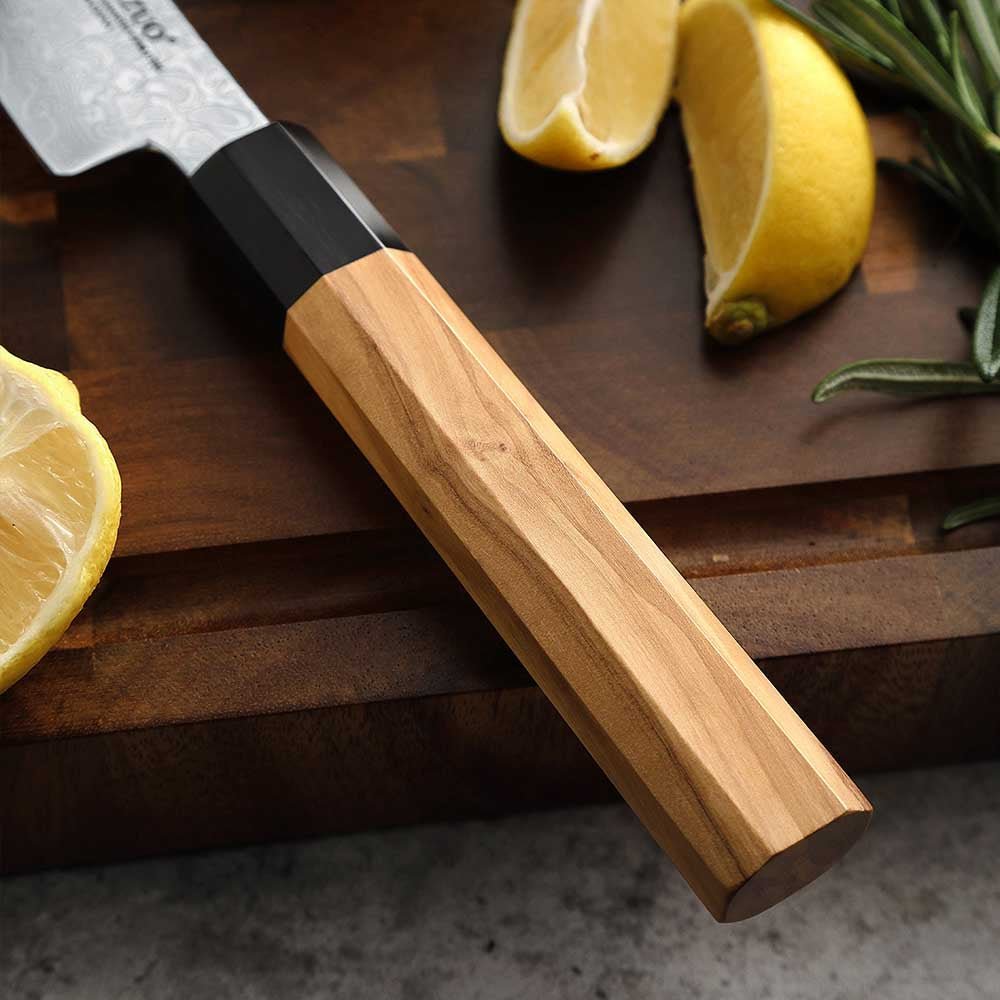 Octagonal Olive Wood and Buffalo Horn