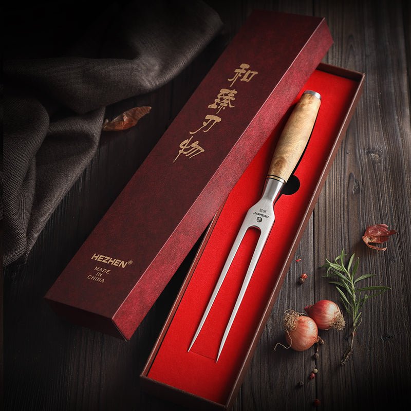 The fork that holds the carve