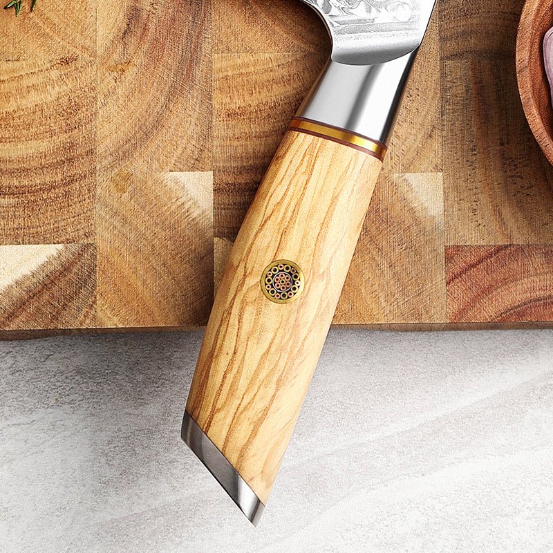 Olive Wood, Copper Flower Rivets
