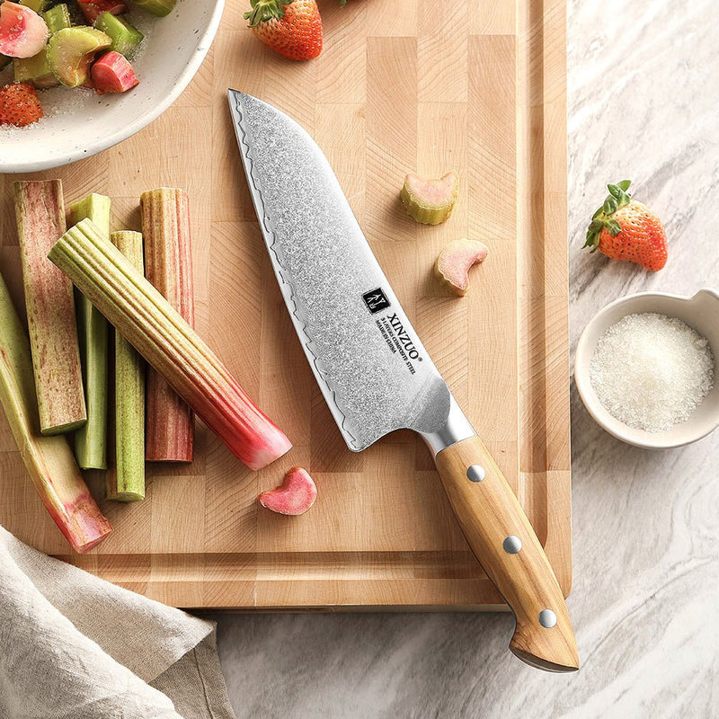 7" Santoku Knife - Pin Series (X020) - Xinzuo Australia