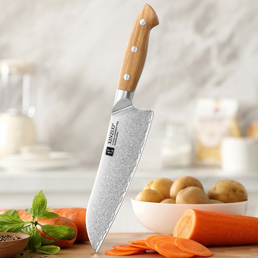 7" Santoku Knife - Pin Series (X020) - Xinzuo Australia