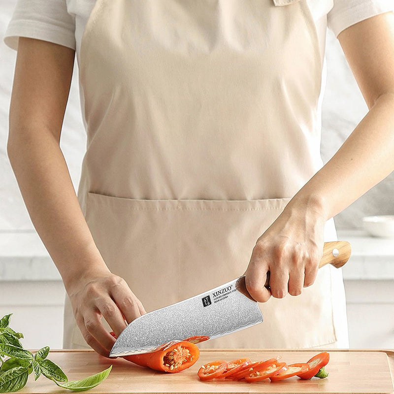 7" Santoku Knife - Pin Series (X020) - Xinzuo Australia