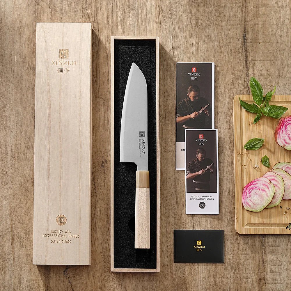 The everyday santoku, built around a Blue 2 carbon core
