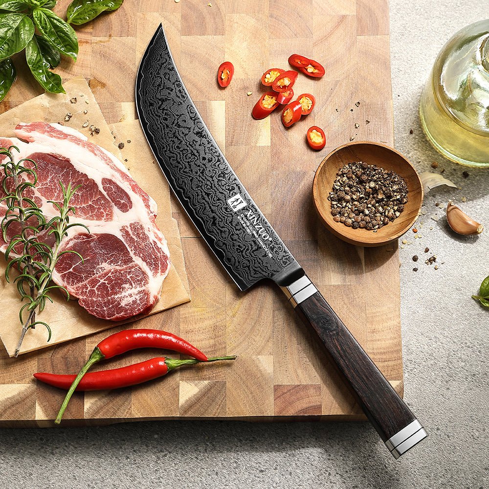 XINZUO Ji 7.5 inch Viking Knife | 67-Layer Damascus 12Cr18MoV