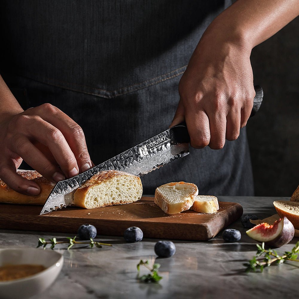 Points do the cutting, so the loaf stays whole