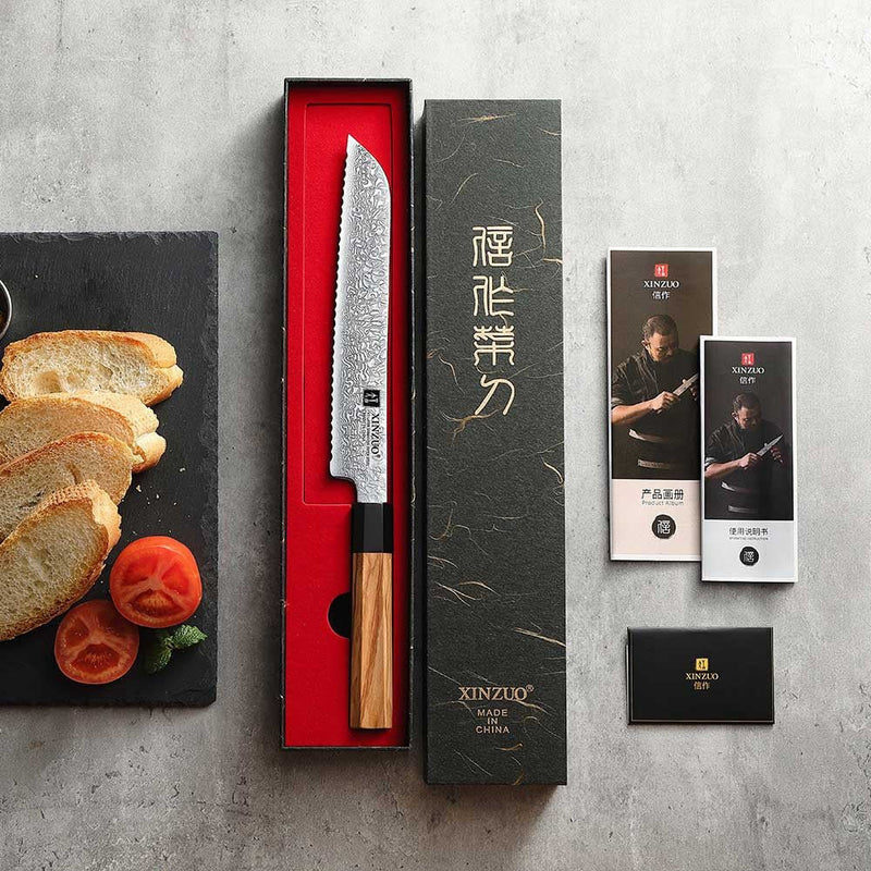 8" Bread Knife - Zhen Series (PM8O) - Xinzuo Australia