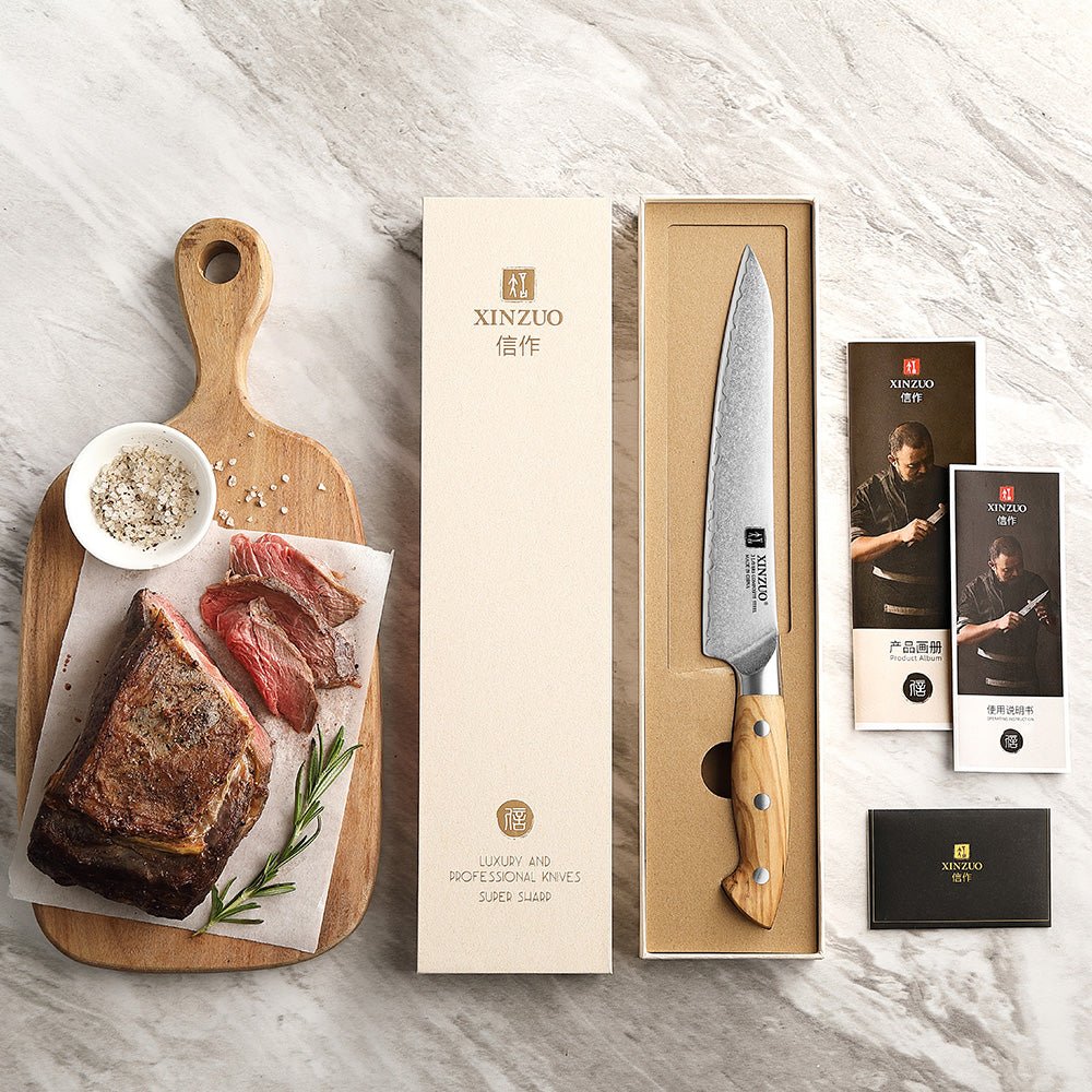 Carve a roast in clean, single strokes