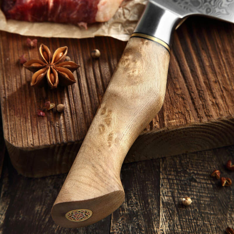 10Cr15CoMoV core, 67-layer Damascus, 316L cladding