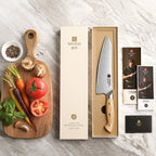 8" Granton Edge Chef Knife - Pin Series (X02O) - Xinzuo Australia