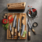 8-Piece Damascus Knife Block Set - Mo Series (X06) - Xinzuo Australia