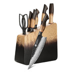 8-Piece Damascus Knife Block Set - Mo Series (X06) - Xinzuo Australia