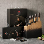 8-Piece Damascus Knife Block Set - Mo Series (X06) - Xinzuo Australia