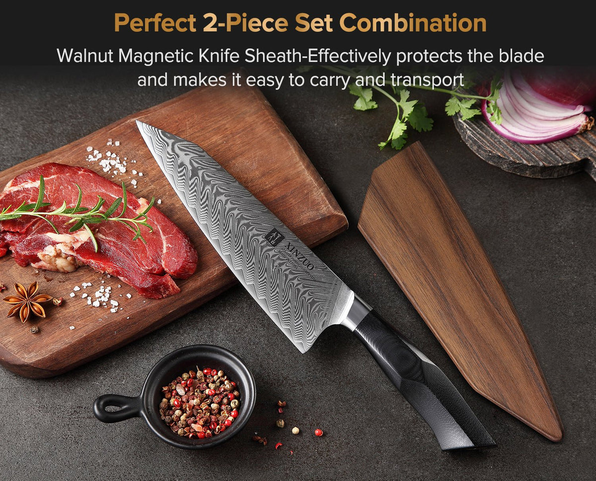 8.5" Bunka Knife with Wooden Sheath - Feng Series (B32) - Xinzuo Australia