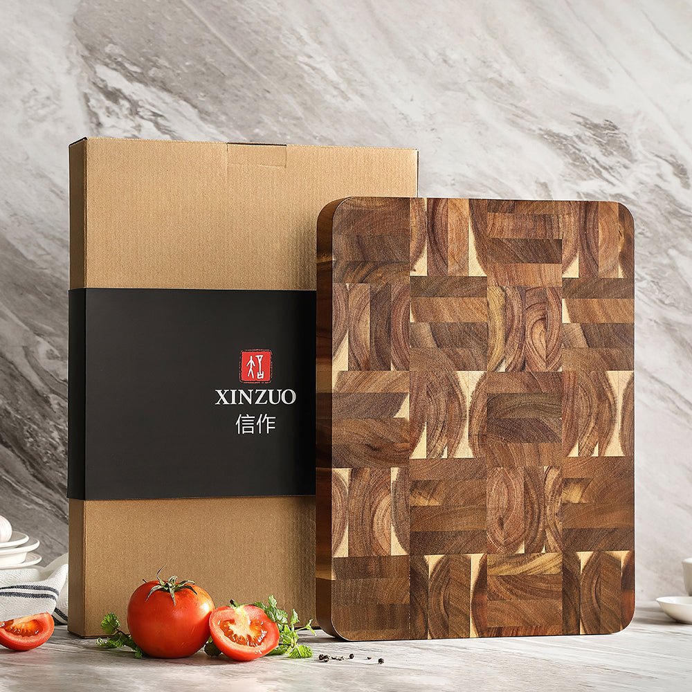 End-Grain Acacia. Built for the Edge.