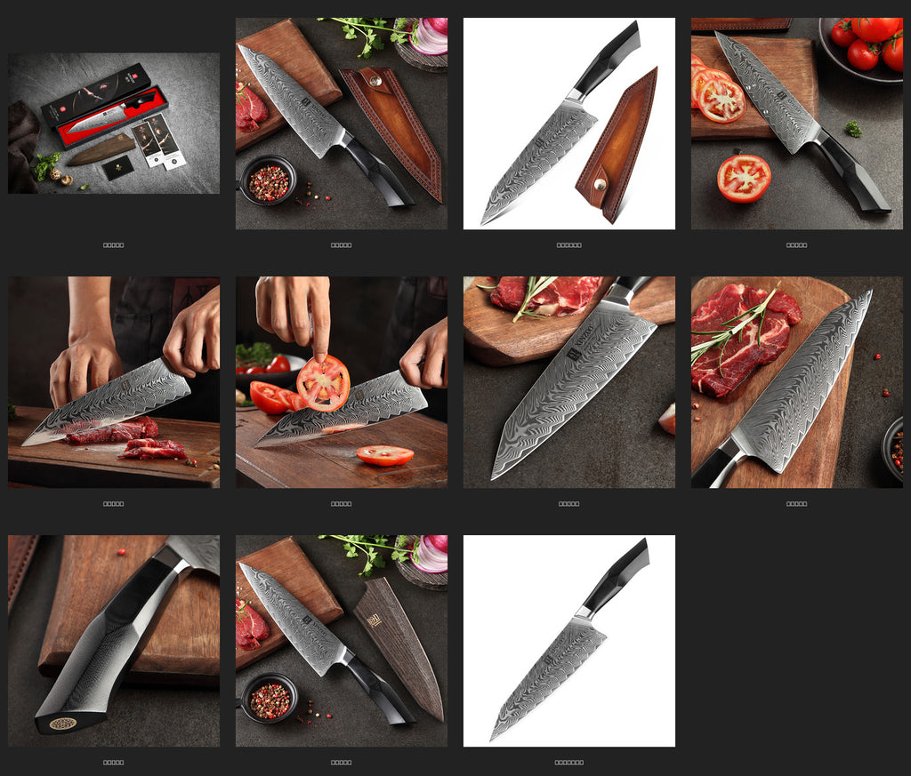 8.5" Bunka Knife with Wooden Sheath - Feng Series (B32) - image 10