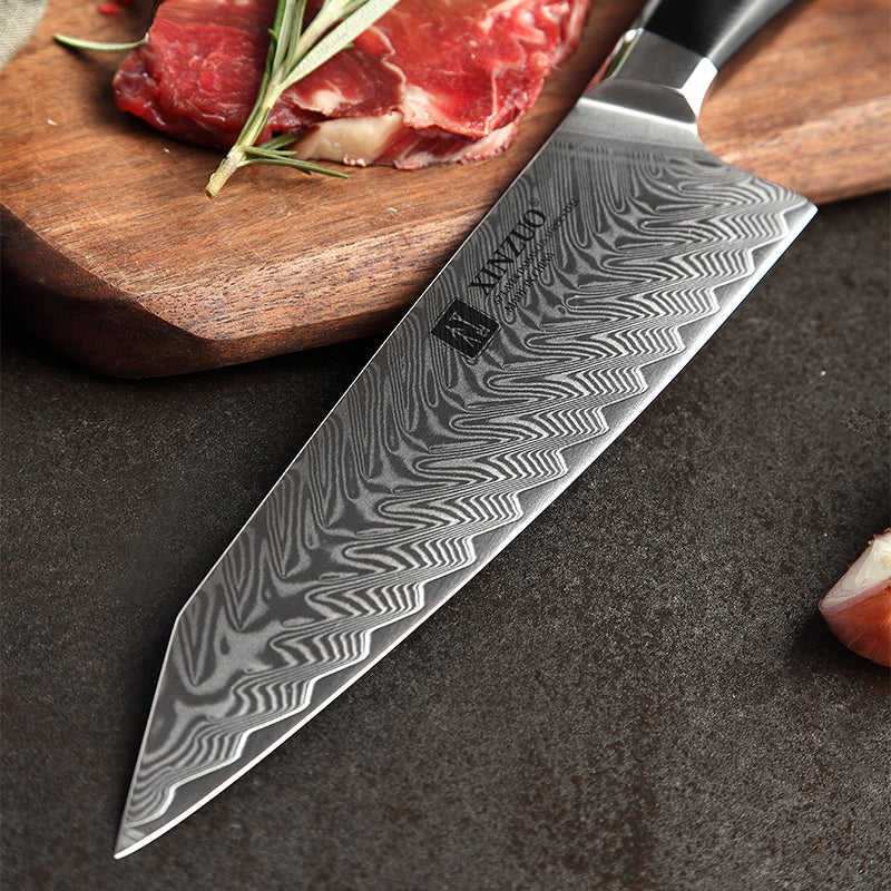 8.5" Bunka Knife with Wooden Sheath - Feng Series (B32) - image 6