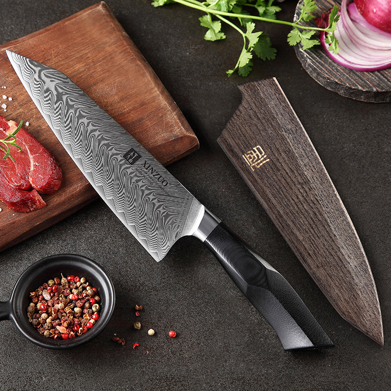 8.5" Bunka Knife with Wooden Sheath - Feng Series (B32) - image 9