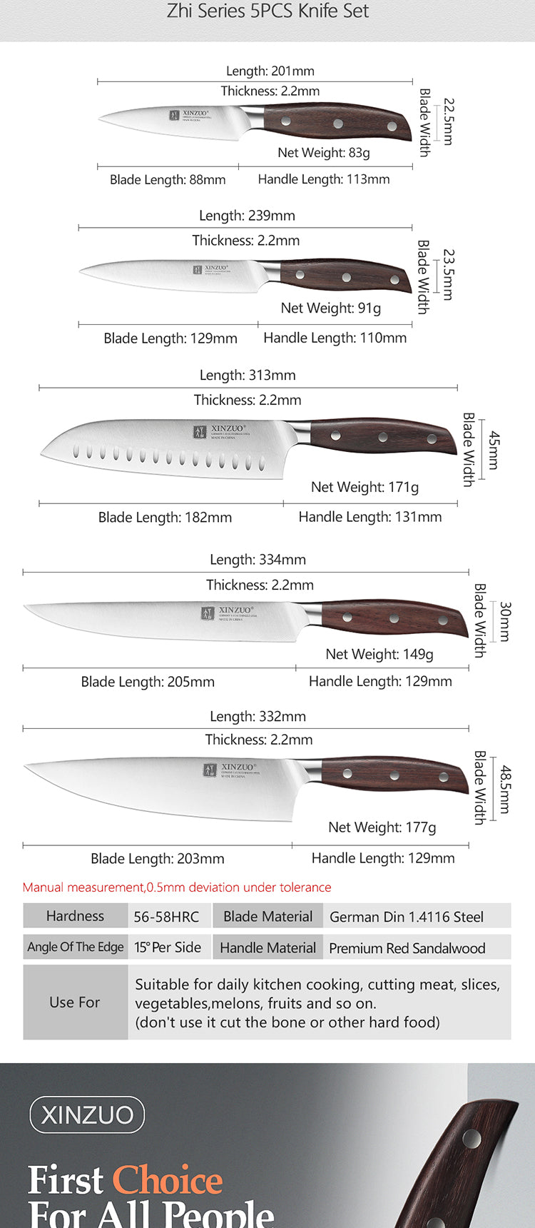 5-Piece Carving Knife Set - Zhi Series (B35) - image 13