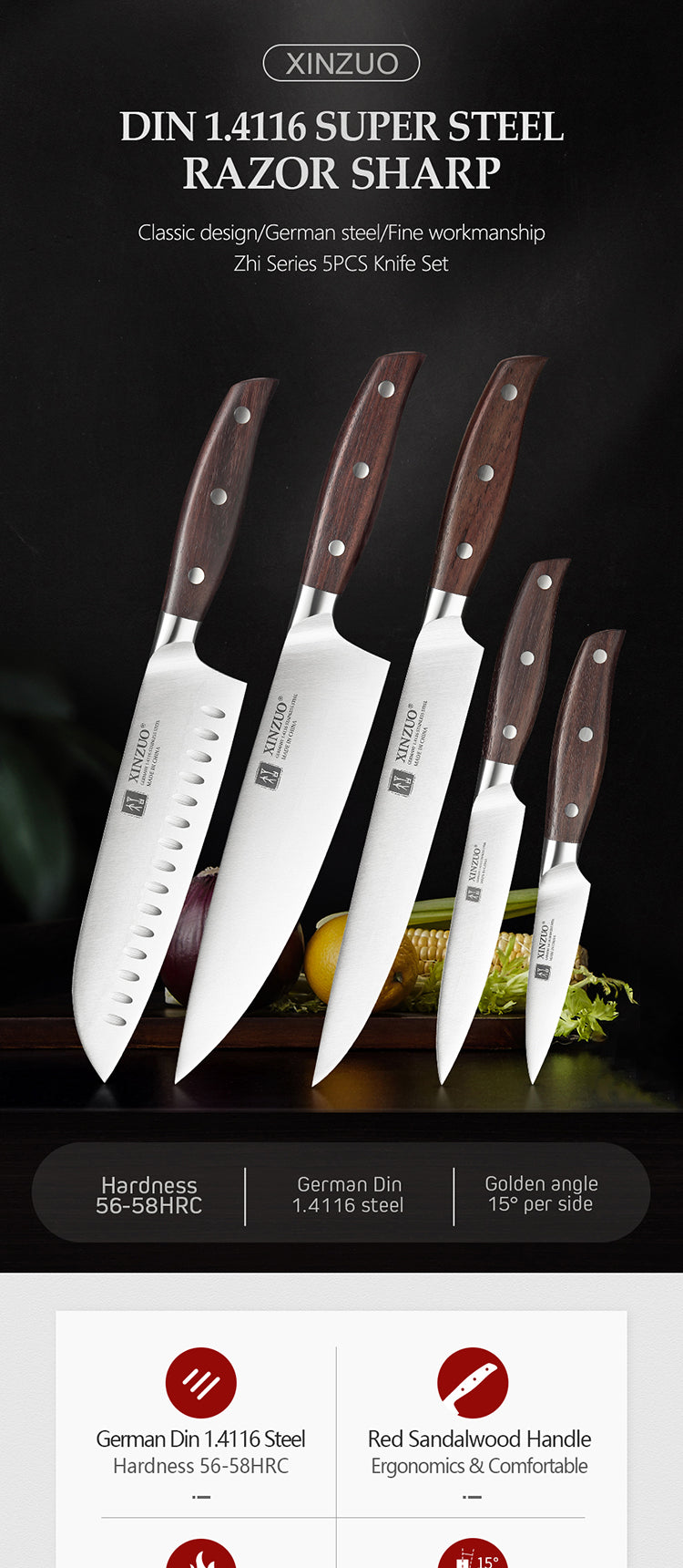 5-Piece Carving Knife Set - Zhi Series (B35) - image 4