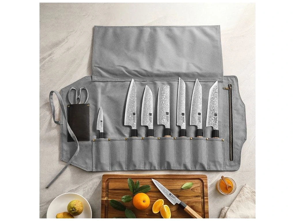 Canvas & Leather 8 - Slot Knife Roll - Xinzuo Australia