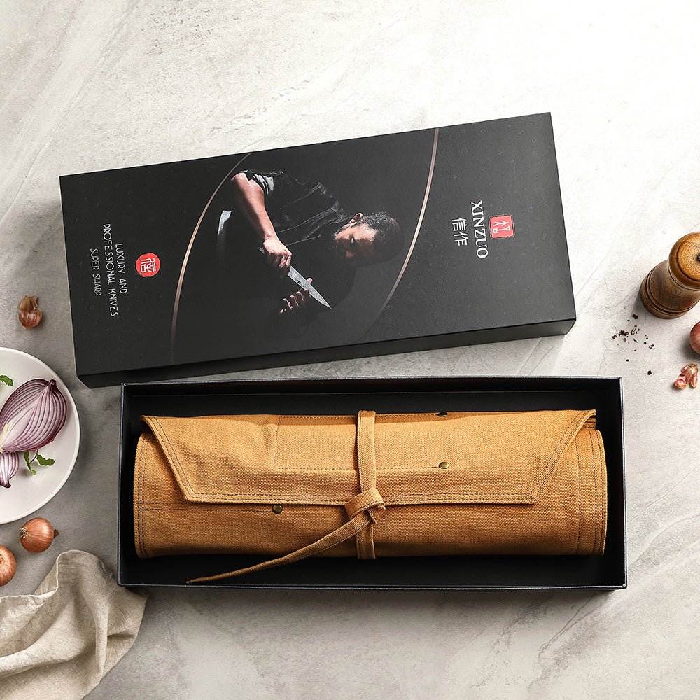 Canvas & Leather 8 - Slot Knife Roll - Xinzuo Australia